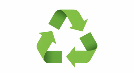 Obraz premium Green Recycle Symbol Three Arrows on White Background