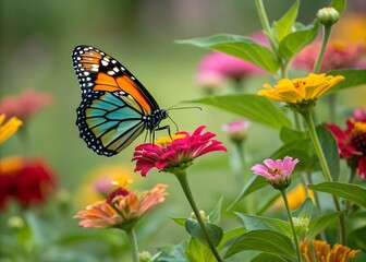 Fototapeta premium monarch butterfly on flower