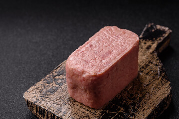 Canned ham, meat, pork, with spices and salt