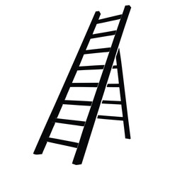 Isolated Black Vector ladder on white background 