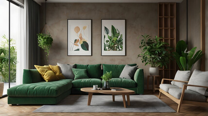 modern living room with sofa