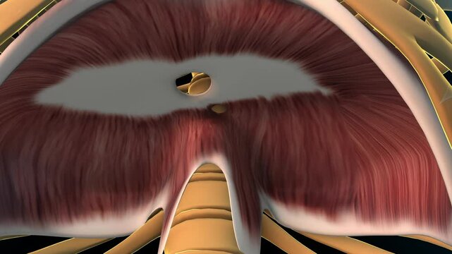 respiratory diaphragm anatomy for medical concept 3D rendering