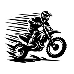 extreme motocross adventure bold black and white vector design