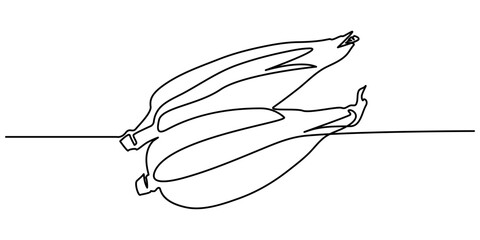 Maize ear in continuous line art drawing style. One line drawing illustration of vegetarian food. Corn cob black linear sketch isolated on white background. Vector illustration.