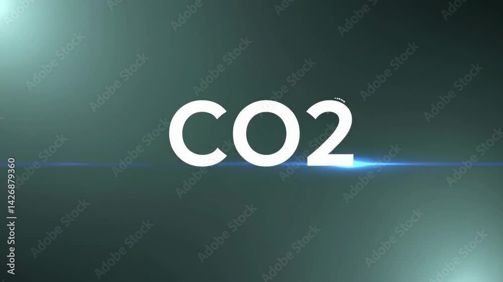 Poster atmospheric co2 display with simple visual elements in motion