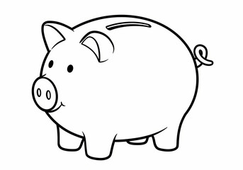 Obraz premium cartoon piggy bank illustration against a white background 