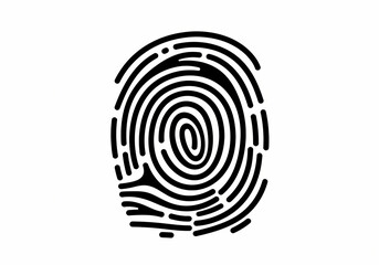 Abstract fingerprint illustration in black and white  