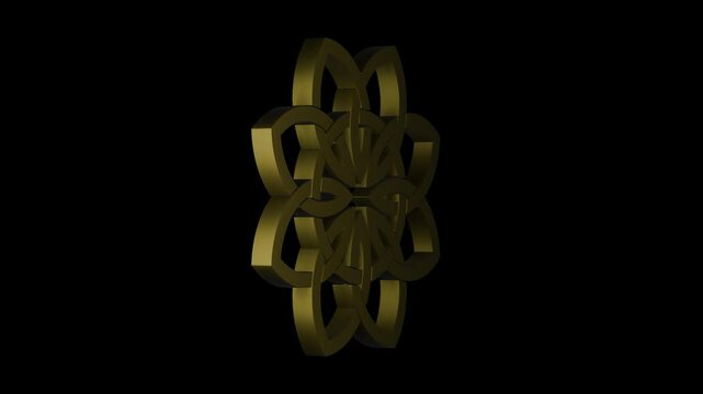 geometry celtic pattern animation on transparent background. 4K footage.	