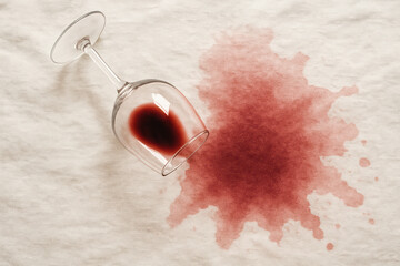 Red Wine Spill on Fabric Surface