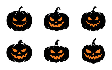 set of halloween pumpkins