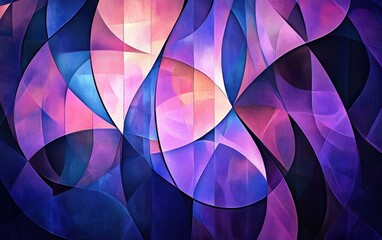 Fototapeta premium abstract geometric background with text mixing passion with precision in white on blue and purple shapes
