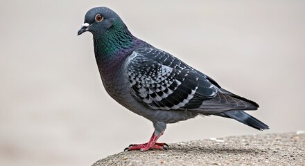 Obraz premium Standing Pigeon Rock Dove Bird Isolated Transparent Background PNG City Wildlife Urban Animal Columba Livia