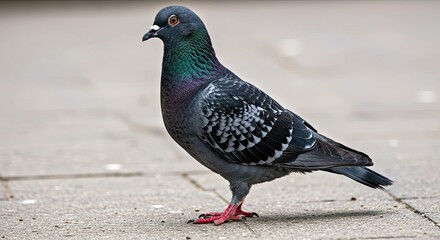 Obraz premium Standing Pigeon Rock Dove Bird Isolated Transparent Background PNG City Wildlife Urban Animal Columba Livia