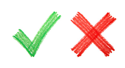 Yes no symbol, chalk sketching isolated on white 