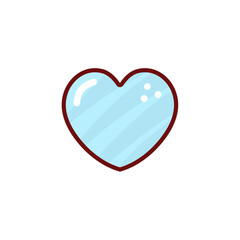 Cute heart sticker icon. Vector illustration 