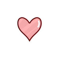 Cute heart sticker icon. Vector illustration 