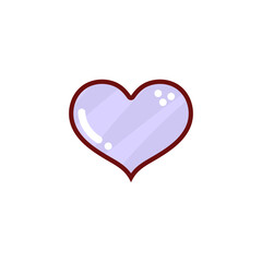 Cute heart sticker icon. Vector illustration 