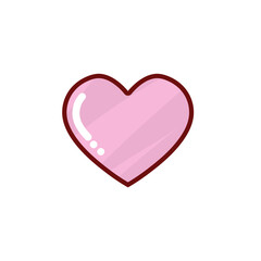 Cute heart sticker icon. Vector illustration 