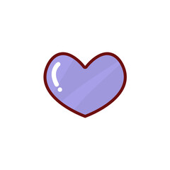 Cute heart sticker icon. Vector illustration 