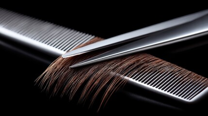 Closeup of freshly cut hair ends, neat and precise - clean salon luxurious professional cut