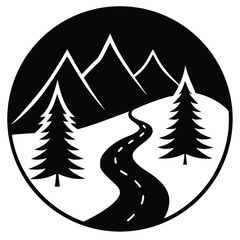 Obraz premium Mountain Bike Trail Through Alpine Forests