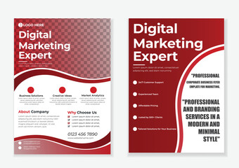 Creative Digital Marketing Business Flyer Design for Corporate Promotions and Branding Services.