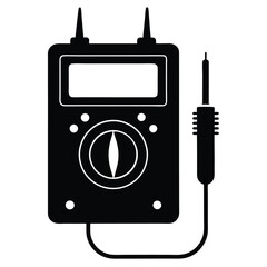 Isolated Black Vector multimeter on white background