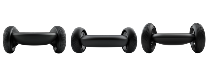Set of A modern Segway hoverboard in sleek black and white design placed on transparent png background. Ai generated