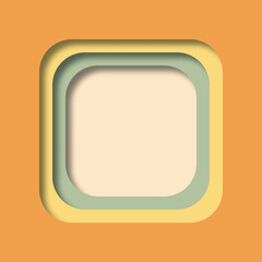 3D Papercut Shape Frame Vector
