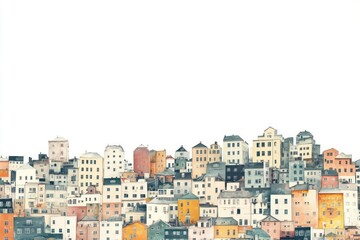 Fototapeta premium City landscapes border architecture illustration cityscape.