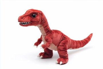 Soft toy dinosaur isolated on white background, generated AI