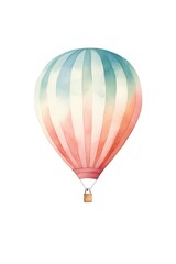 Obraz premium Watercolor illustration of a hot air balloon aircraft vehicle transportation.
