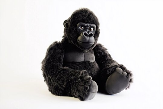 Soft toy gorilla isolated on white background, generated AI