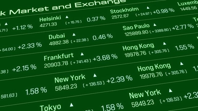 Bull market, rising prices, stock market and exchange, trading, financial market. Growth, business strategy, trading, investment. 3D animation