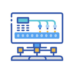 Illustration of Control Panel System with Piping and Gauges