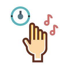 Meditation timer app icon with hand gestures and notes