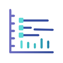 Fototapeta premium Funky blue bar chart illustration on black background