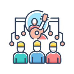 Online music concert with guitar for fans icon