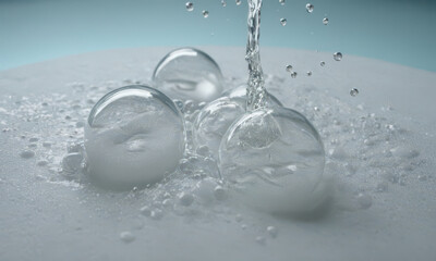 Close-up view of a glass with water flowing out, useful for conceptual or scientific illustrations