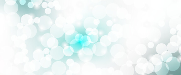 Beautiful blue soap bubbles float as background. Dreamy soft focus wallpaper backdrop. Light blue diffuse glowing floating holiday circle dots pattern. 3d rendering.	

