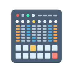 Music Sequencer Machine Isolated on Black Background Illustration