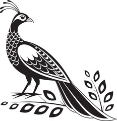 Himalayan Monal silhouette vector