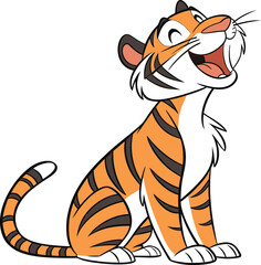 tiger cartoon with blank sign
