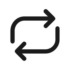 Black Refresh Icon: Sync, Repeat, Loop Symbol