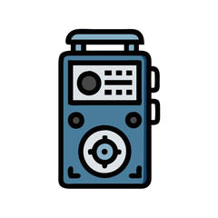 Retro Handheld Recorder Vector Graphic on Black Background