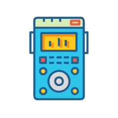 Audio recorder icon illustration, sound recording equipment device
