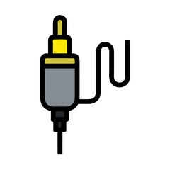 Audio Jack Icon on Black Background for Illustration