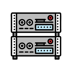 Stacked server racks: data center infrastructure illustration