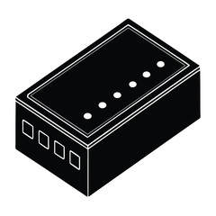 Isolated Black Vector terminal block on white background