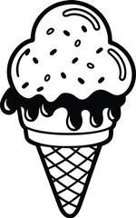 Outlined Drawing of an Ice Cream Cone